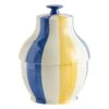 HAY Sobremesa Stripe Keksipurkki, Sininen - Keltainen -Stelton Myynti 541541 Sobremesa Stripe Cookie Jar blue and yellow