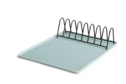 HAY Dish Drainer Kuivausteline, Antrasiitti -Stelton Myynti Dish Drainer Tray Light Blue w Rack Anthracite WB