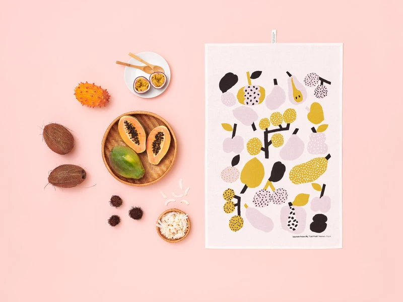 Kauniste Tutti Frutti Keittiöpyyhe, Oliivinvihreä 4 Kauniste Tutti Frutti Keittiöpyyhe, Oliivinvihreä - Image 2